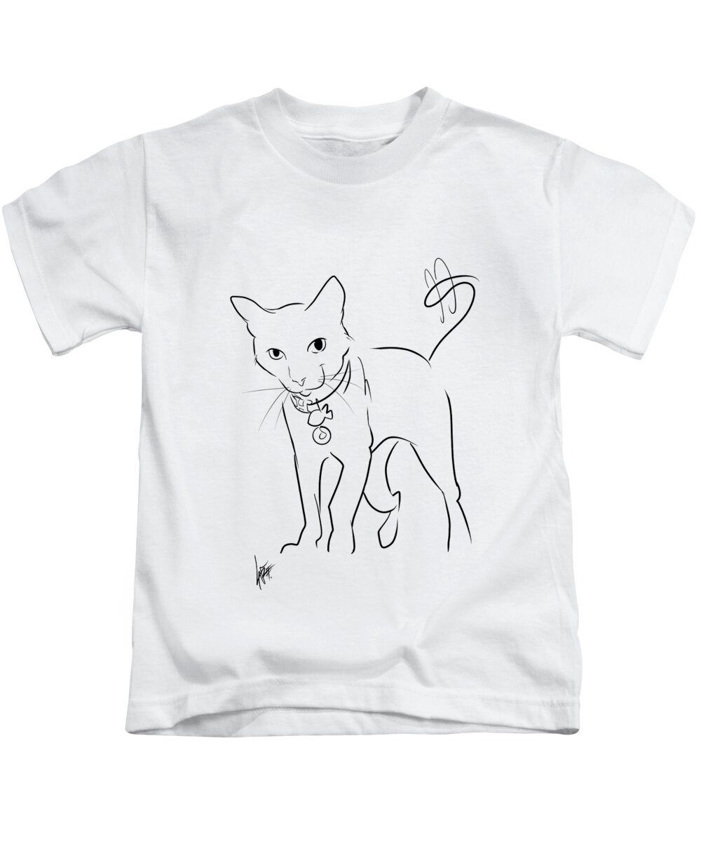 5979 Kids T-Shirt featuring the drawing 5979 Klafka by Canine Caricatures By John LaFree