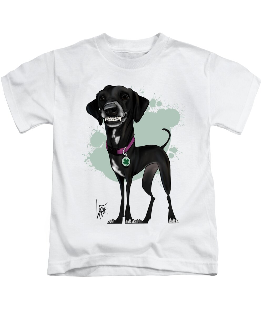 5988 Kids T-Shirt featuring the drawing 5988 Morgan by Canine Caricatures By John LaFree