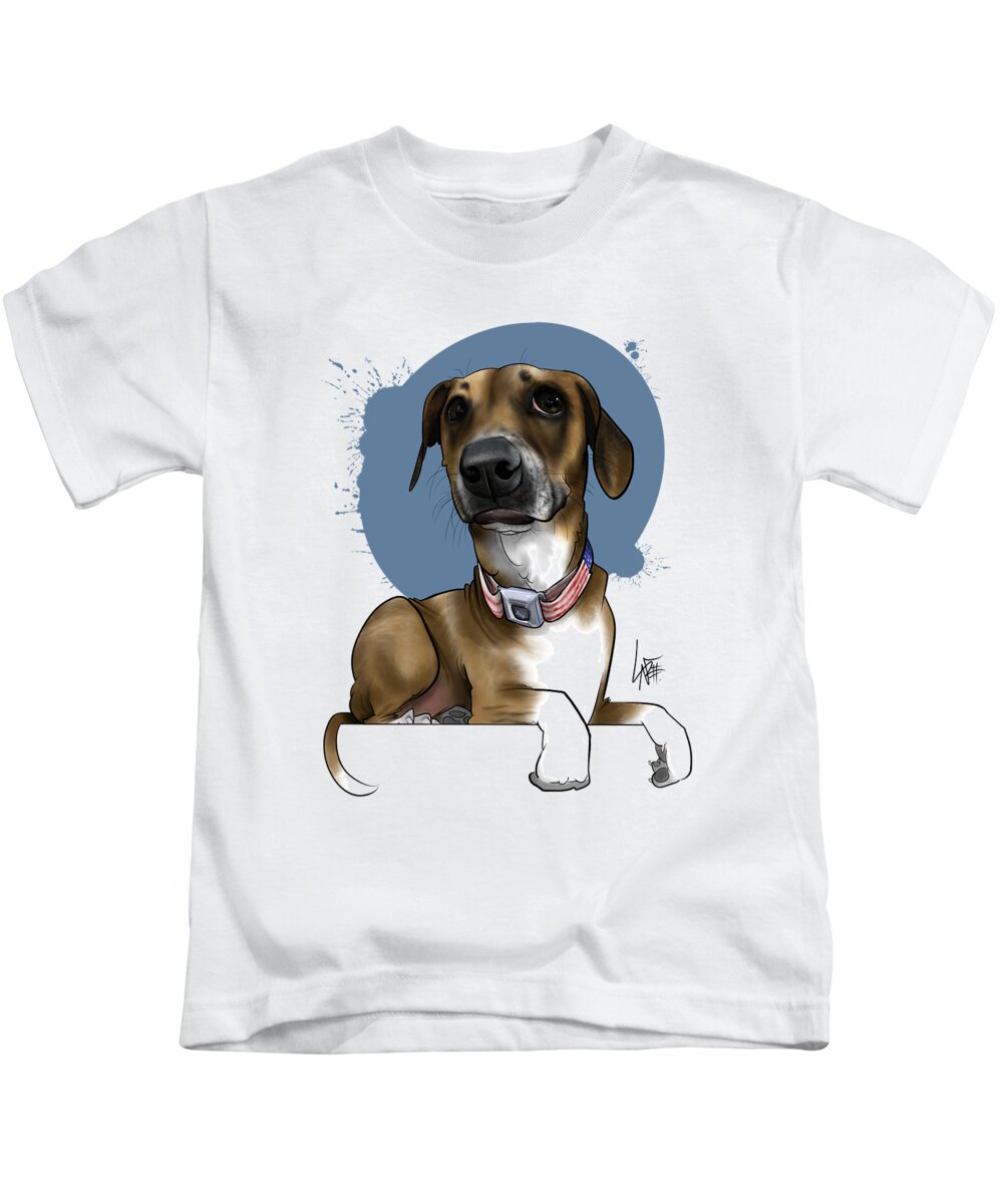 6002 Kids T-Shirt featuring the drawing 6002 Kalstrom by Canine Caricatures By John LaFree