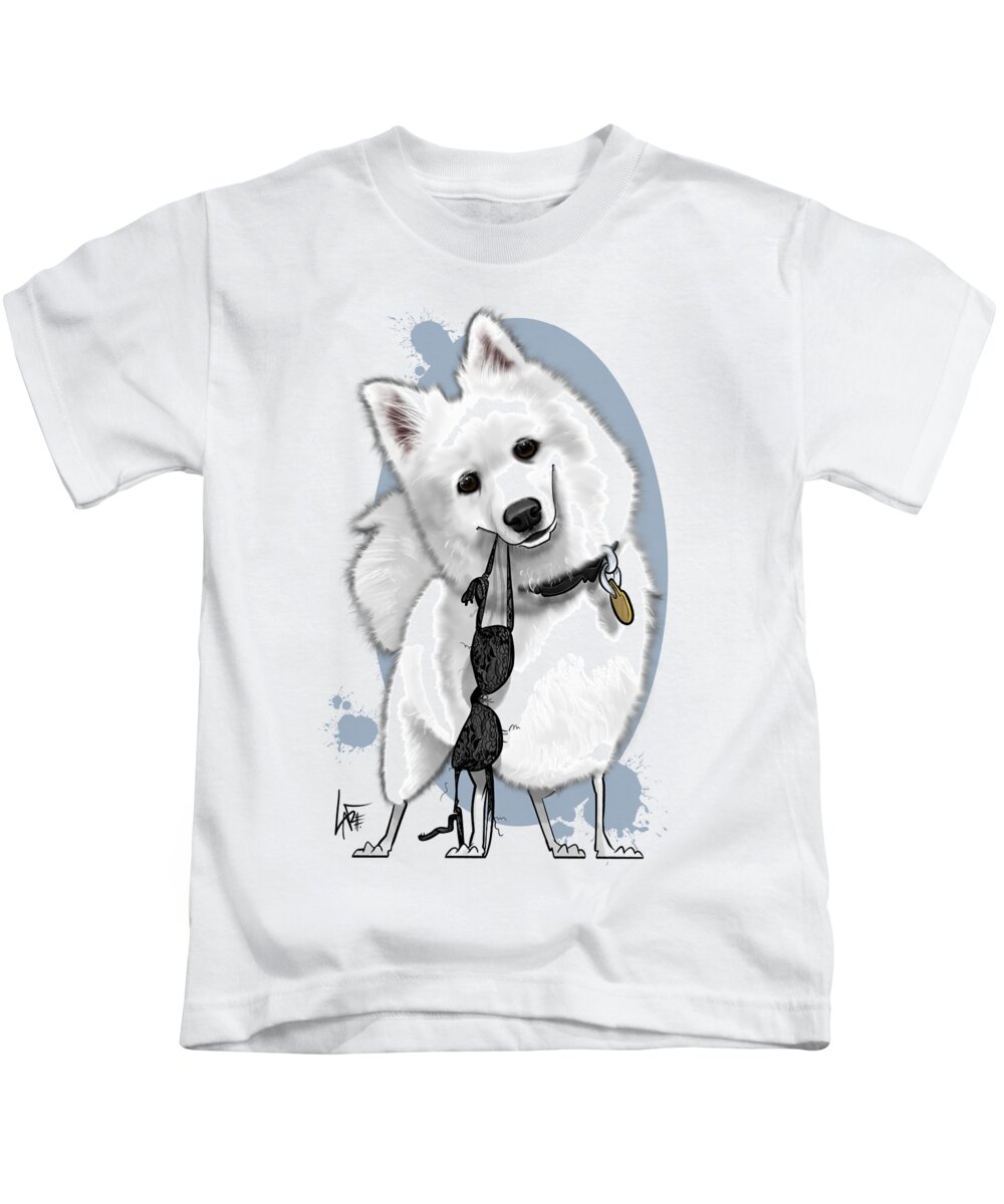 6013 Kids T-Shirt featuring the drawing 6013 Schafer by Canine Caricatures By John LaFree