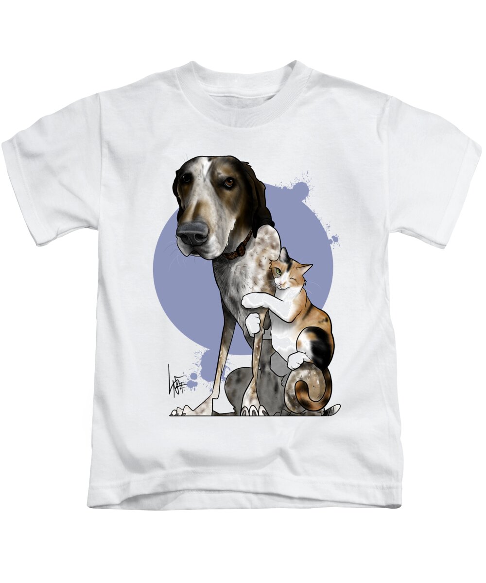 6016 Kids T-Shirt featuring the drawing 6016 Martinez by Canine Caricatures By John LaFree