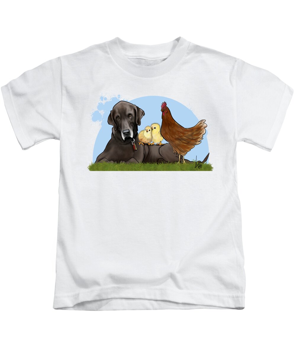 6025 Kids T-Shirt featuring the drawing 6025 Brodette by Canine Caricatures By John LaFree