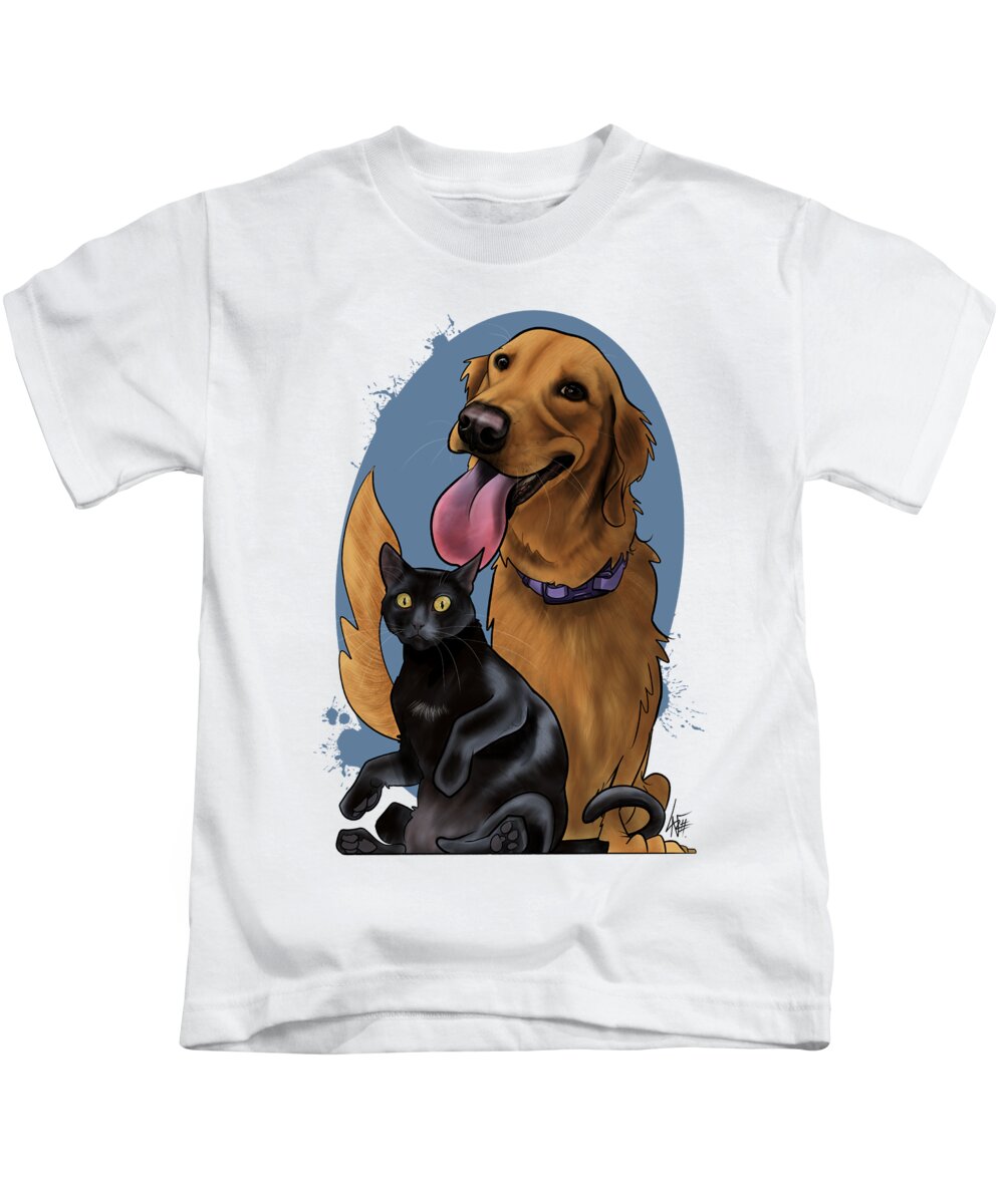6035 Kids T-Shirt featuring the drawing 6035 McClelland by Canine Caricatures By John LaFree