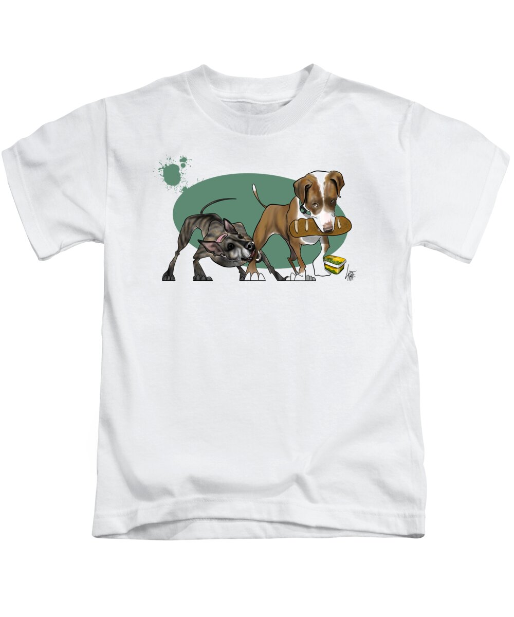 6047 Kids T-Shirt featuring the drawing 6047 Mader by Canine Caricatures By John LaFree