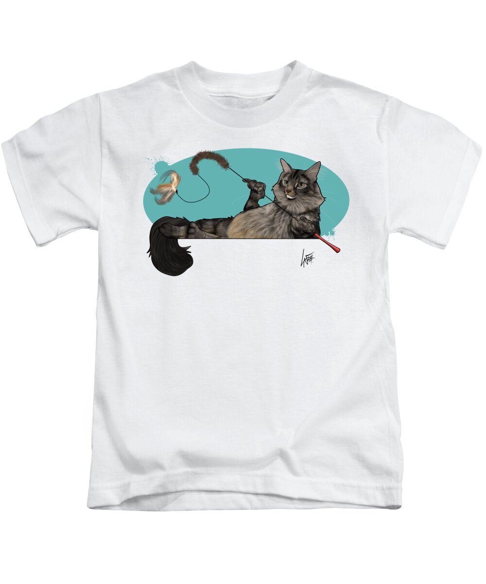6048 Kids T-Shirt featuring the drawing 6048 Greenberg 2.2 by Canine Caricatures By John LaFree