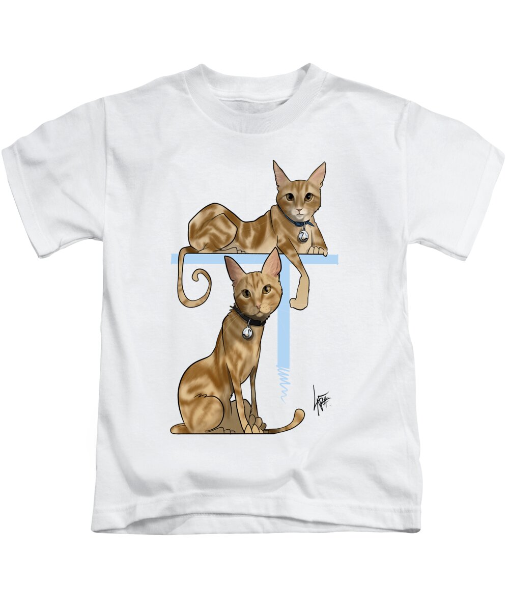 6050 Kids T-Shirt featuring the drawing 6050 McKay by Canine Caricatures By John LaFree