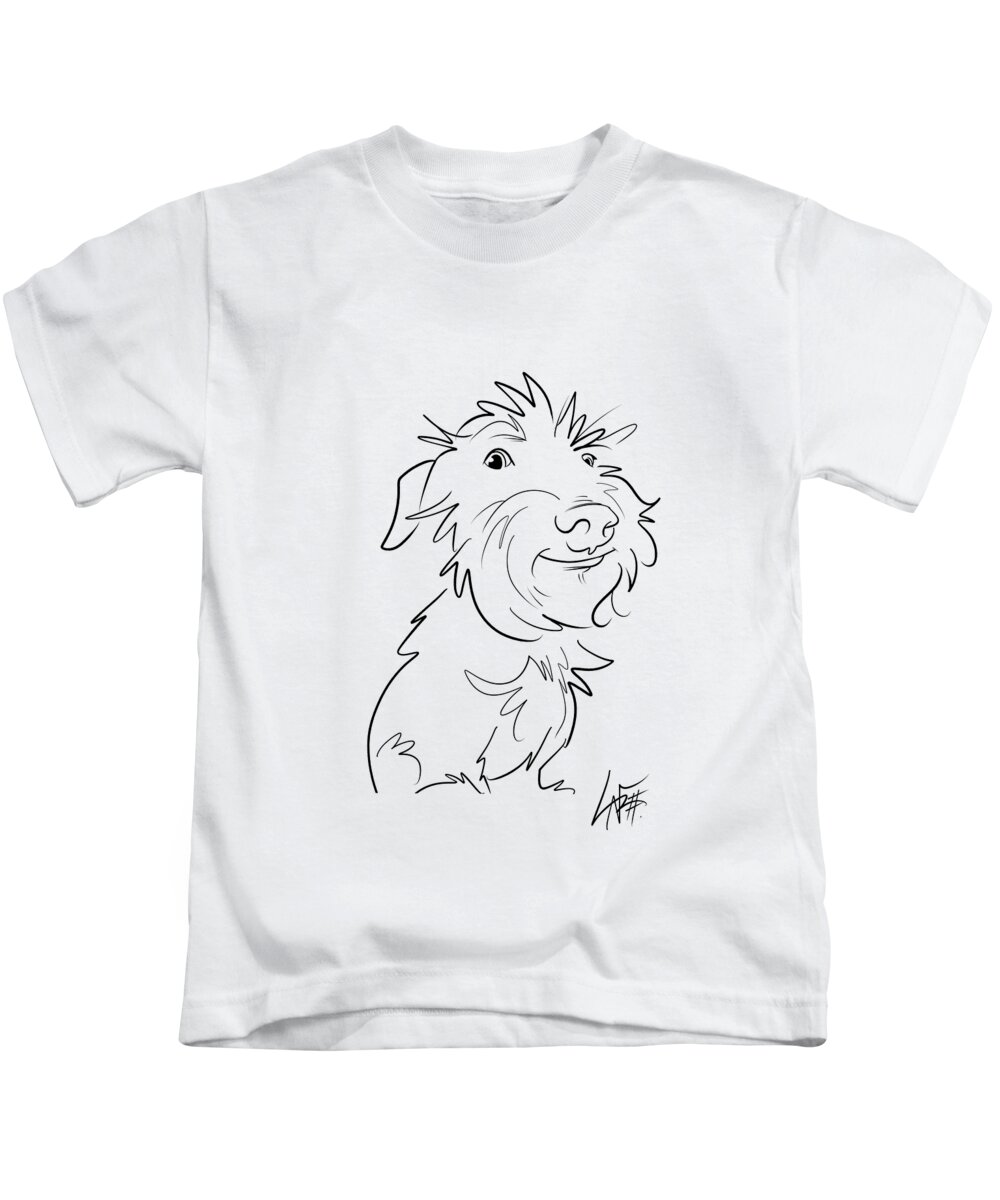 6056 Kids T-Shirt featuring the drawing 6056 Mendoza by Canine Caricatures By John LaFree