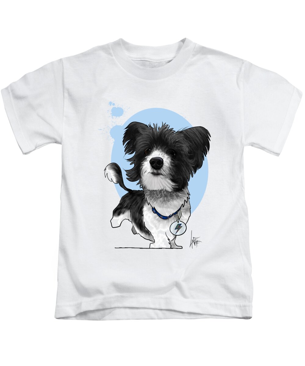6069 Kids T-Shirt featuring the drawing 6069 Odell by Canine Caricatures By John LaFree