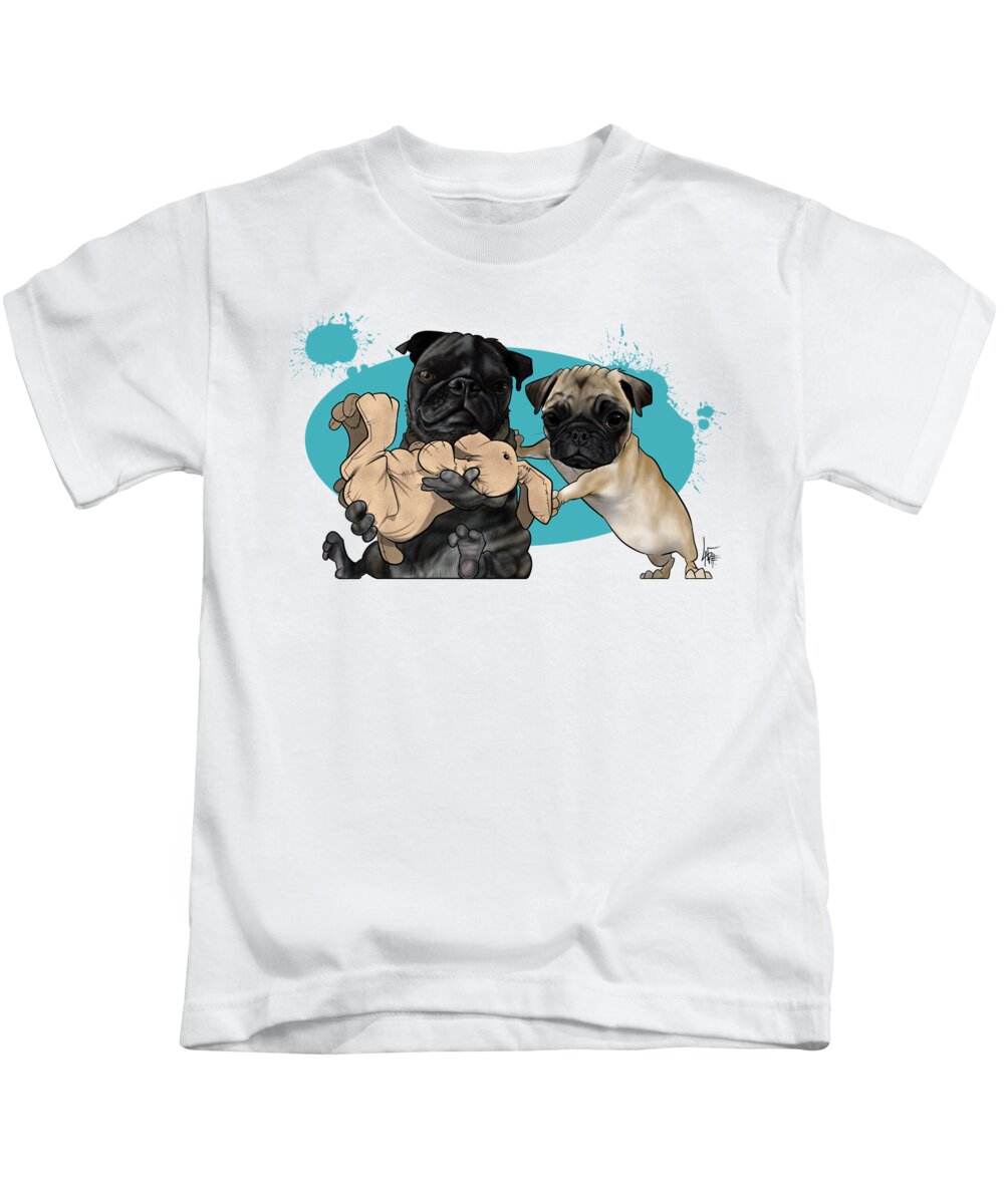 6072 Kids T-Shirt featuring the drawing 6072 Di Peco by Canine Caricatures By John LaFree