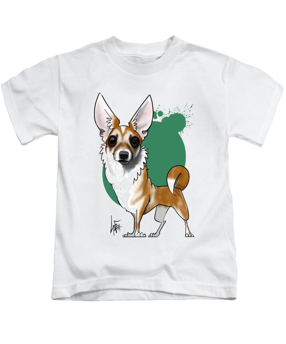 6084 Kids T-Shirt featuring the drawing 6084 Kostilnik by Canine Caricatures By John LaFree
