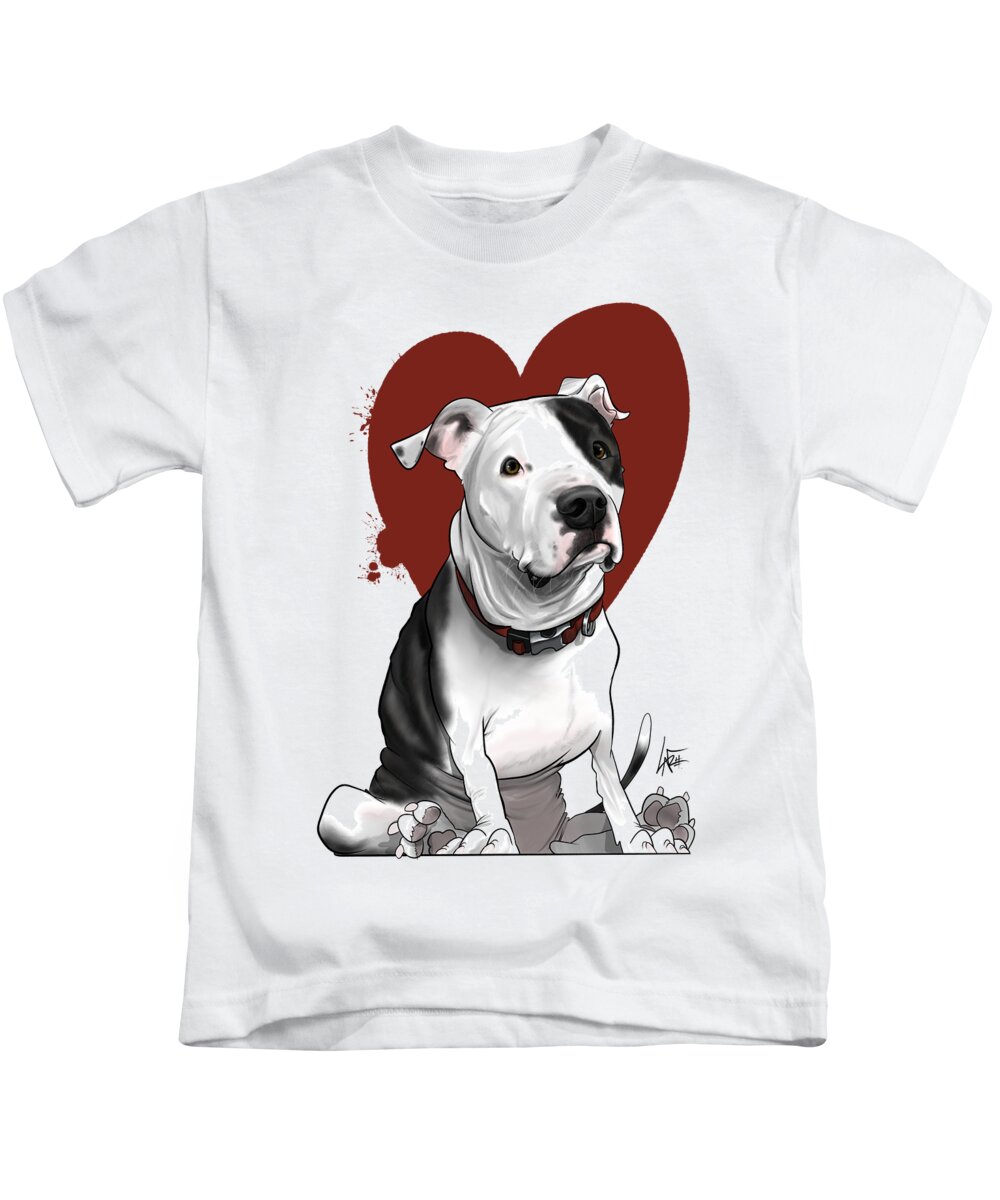 6089 Kids T-Shirt featuring the drawing 6089 Jones by Canine Caricatures By John LaFree