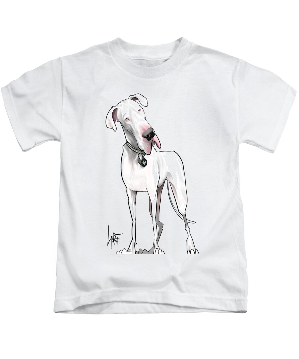 6092 Kids T-Shirt featuring the drawing 6092 Kohut by Canine Caricatures By John LaFree