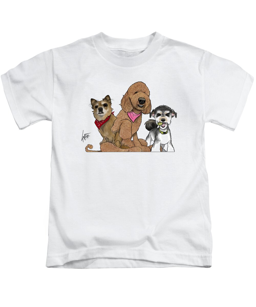 6133 Kids T-Shirt featuring the drawing 6133 Hightower by Canine Caricatures By John LaFree