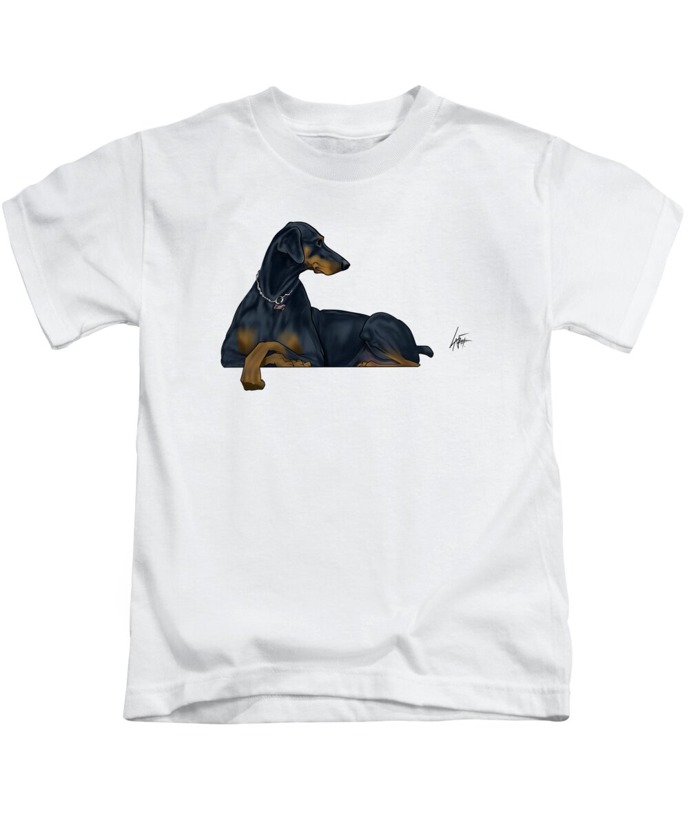 6135 Kids T-Shirt featuring the drawing 6135 Mitschelen 2 by Canine Caricatures By John LaFree