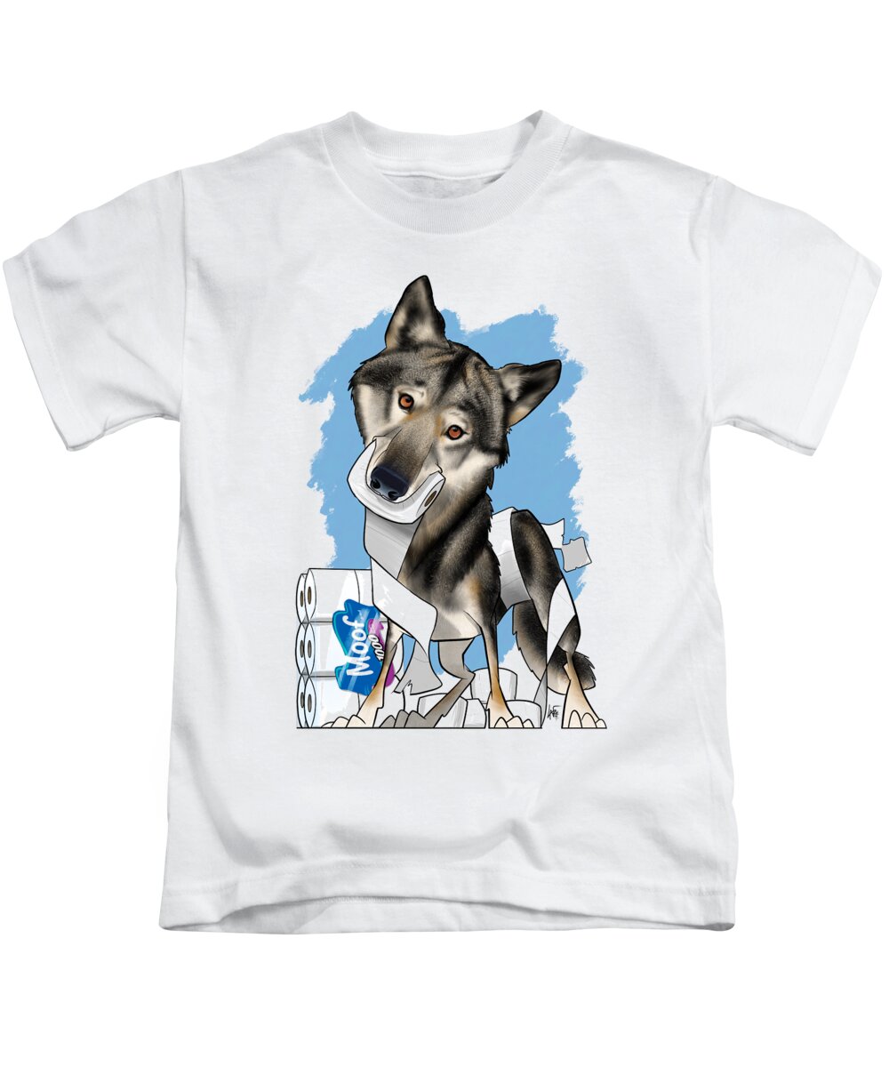6262 Kids T-Shirt featuring the drawing 6262 Jackson by John LaFree