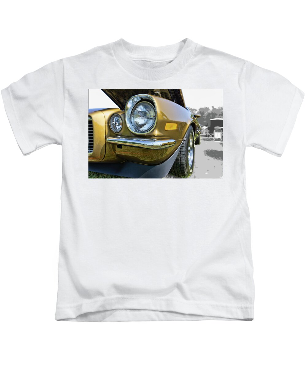 Automobile Kids T-Shirt featuring the photograph '70 Chevy Camaro SS #70 by Daniel Adams