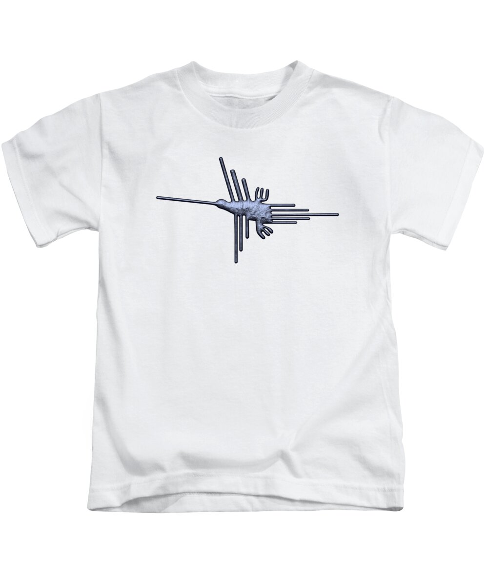 Hummingbird Kids T-Shirt featuring the digital art Hummingbird from Nazca #9 by Michal Boubin