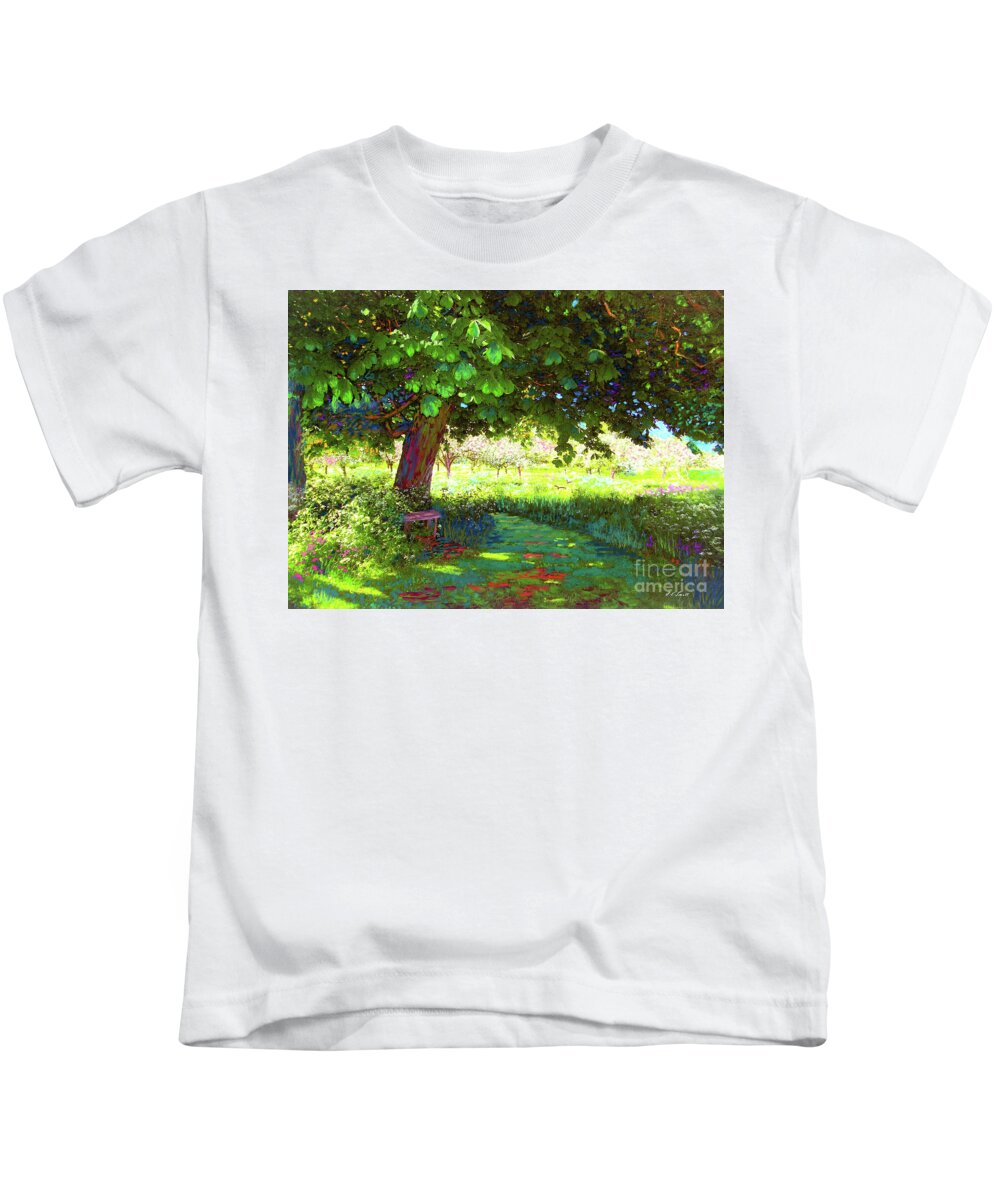 Landscape Kids T-Shirt featuring the painting A Beautiful Day by Jane Small