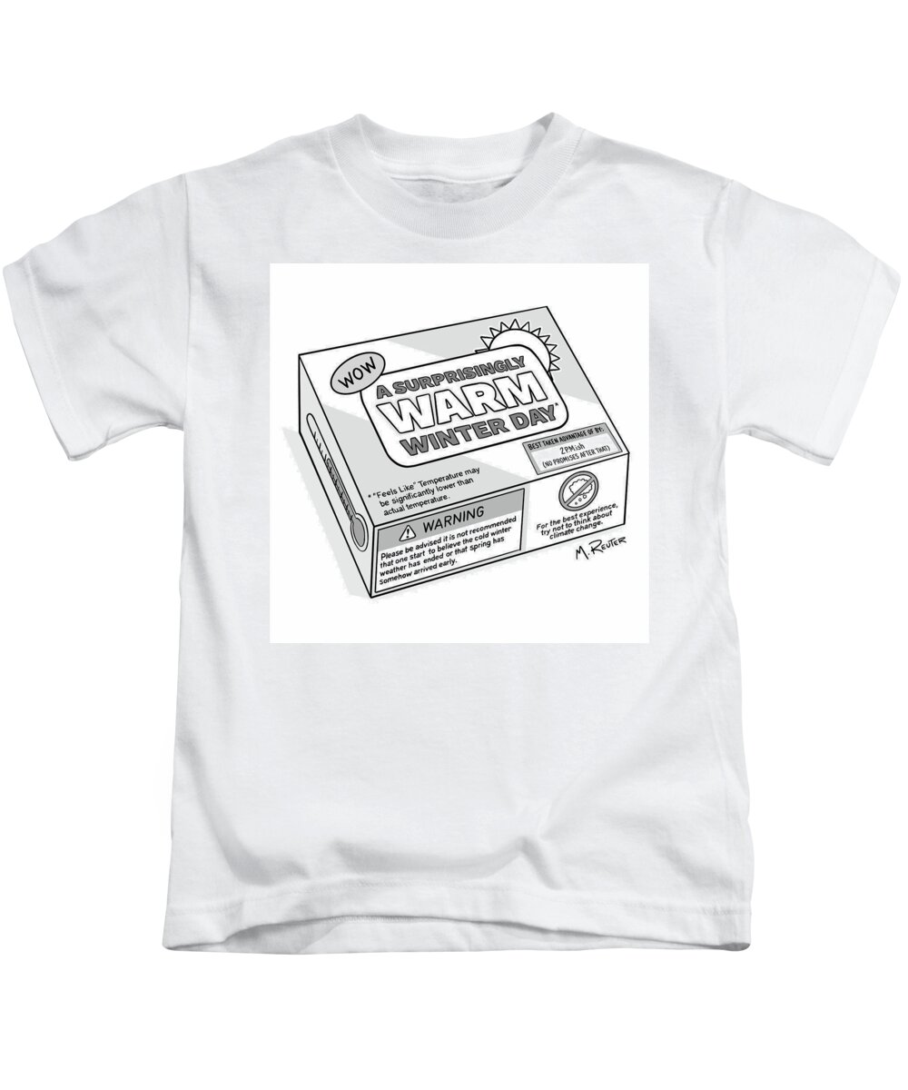 Captionless Kids T-Shirt featuring the drawing A Surprisingly Warm Winter Day by Matthew Reuter