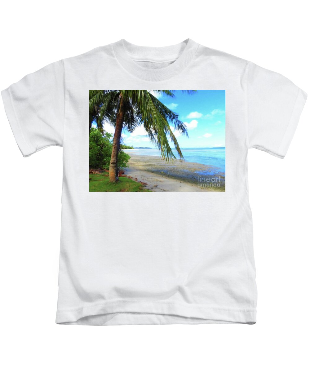 Tropical Beach Kids T-Shirt featuring the photograph A Tropical Beach by Scott Cameron
