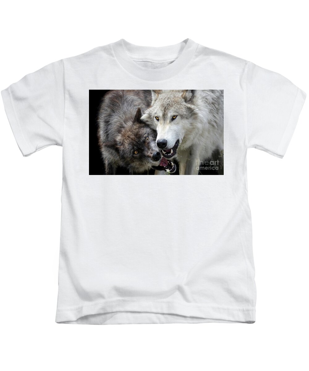 Wolf Kids T-Shirt featuring the photograph A wolf's bite by Darya Zelentsova