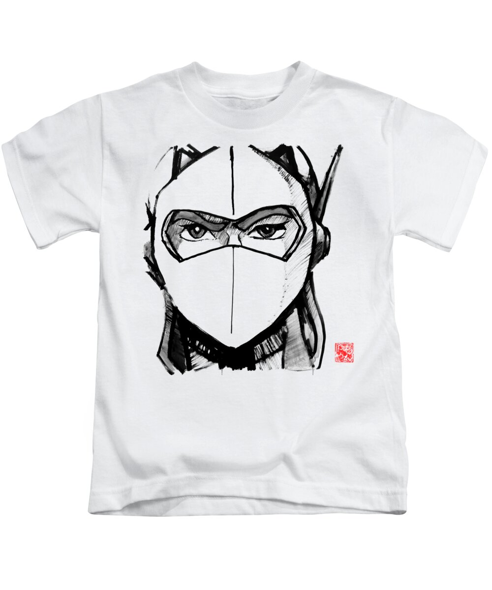 Grendizer Kids T-Shirt featuring the drawing Actarus by Pechane Sumie
