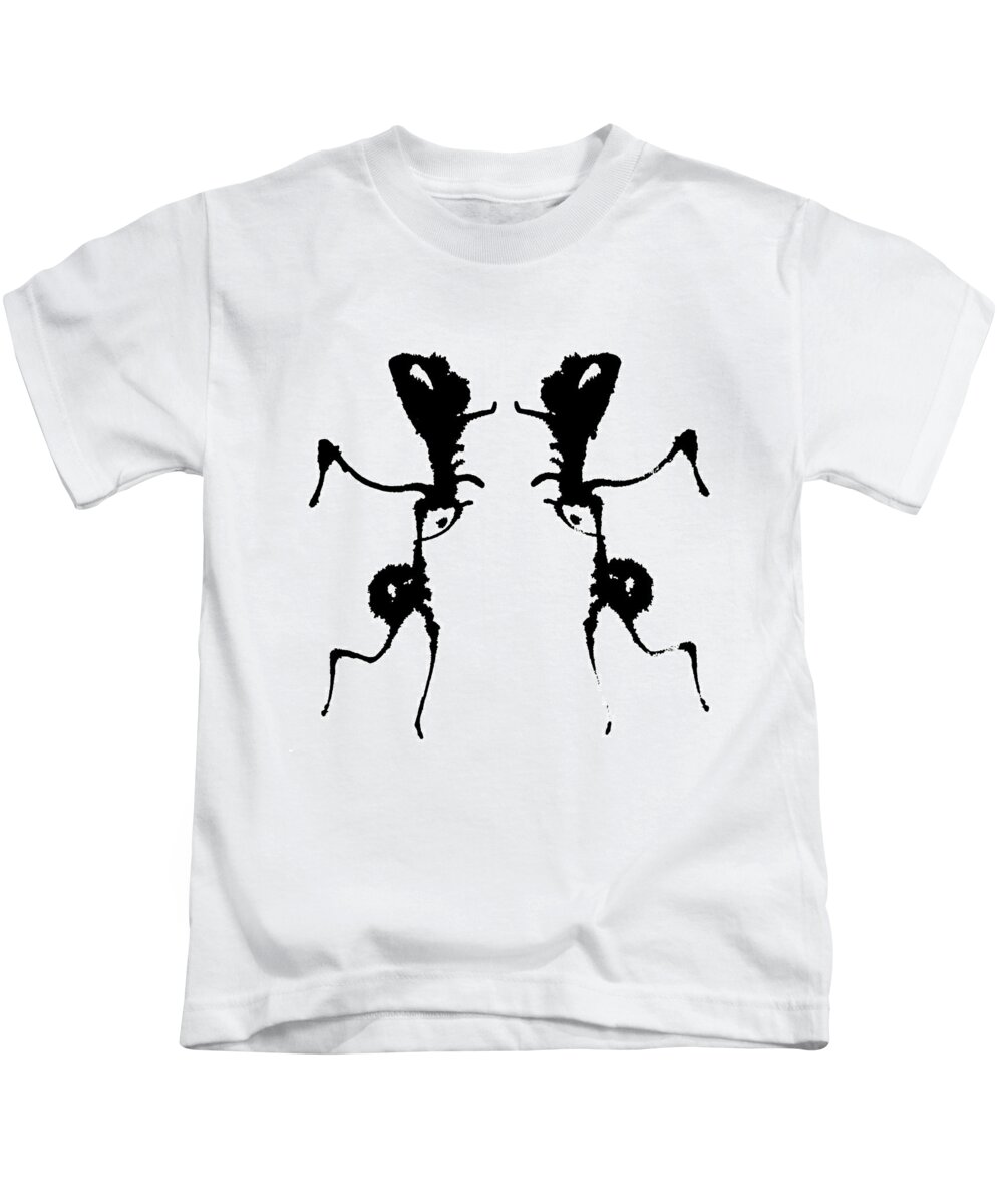Abstract Kids T-Shirt featuring the painting Alien Ant Dance by Stephenie Zagorski