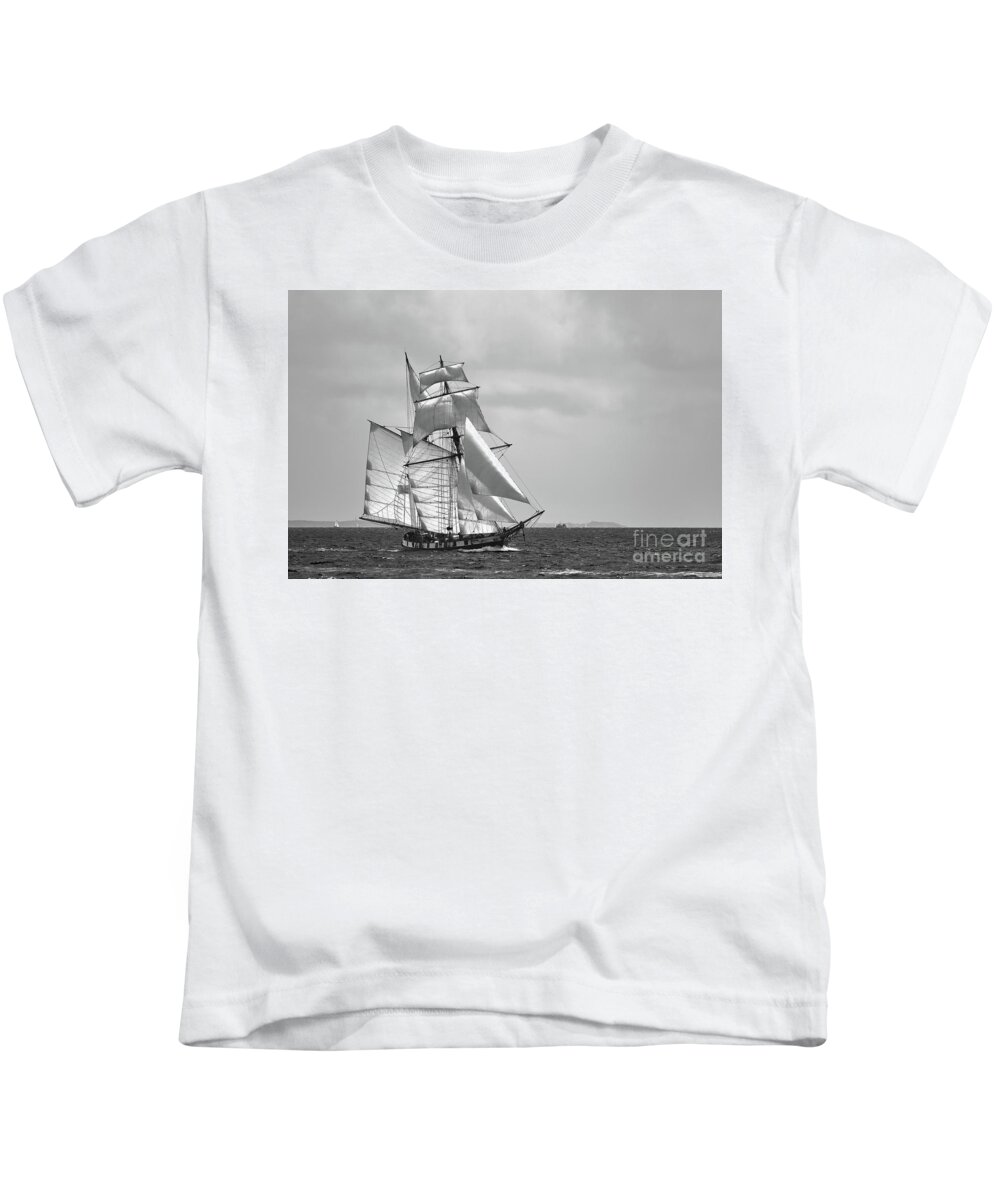 19th Kids T-Shirt featuring the photograph All sails out. II by Frederic Bourrigaud