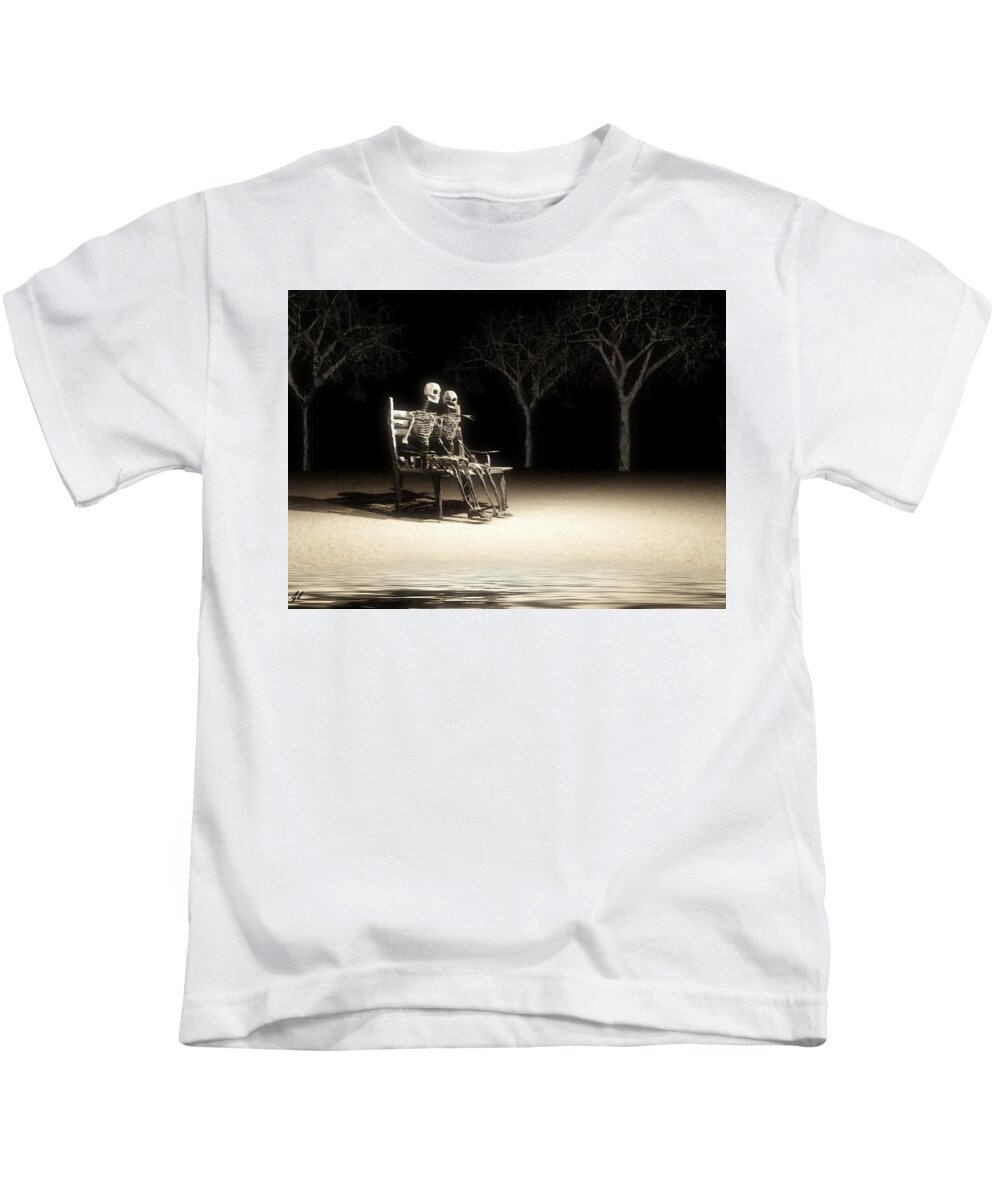 Dreams Kids T-Shirt featuring the digital art Alone In The Park by John Alexander