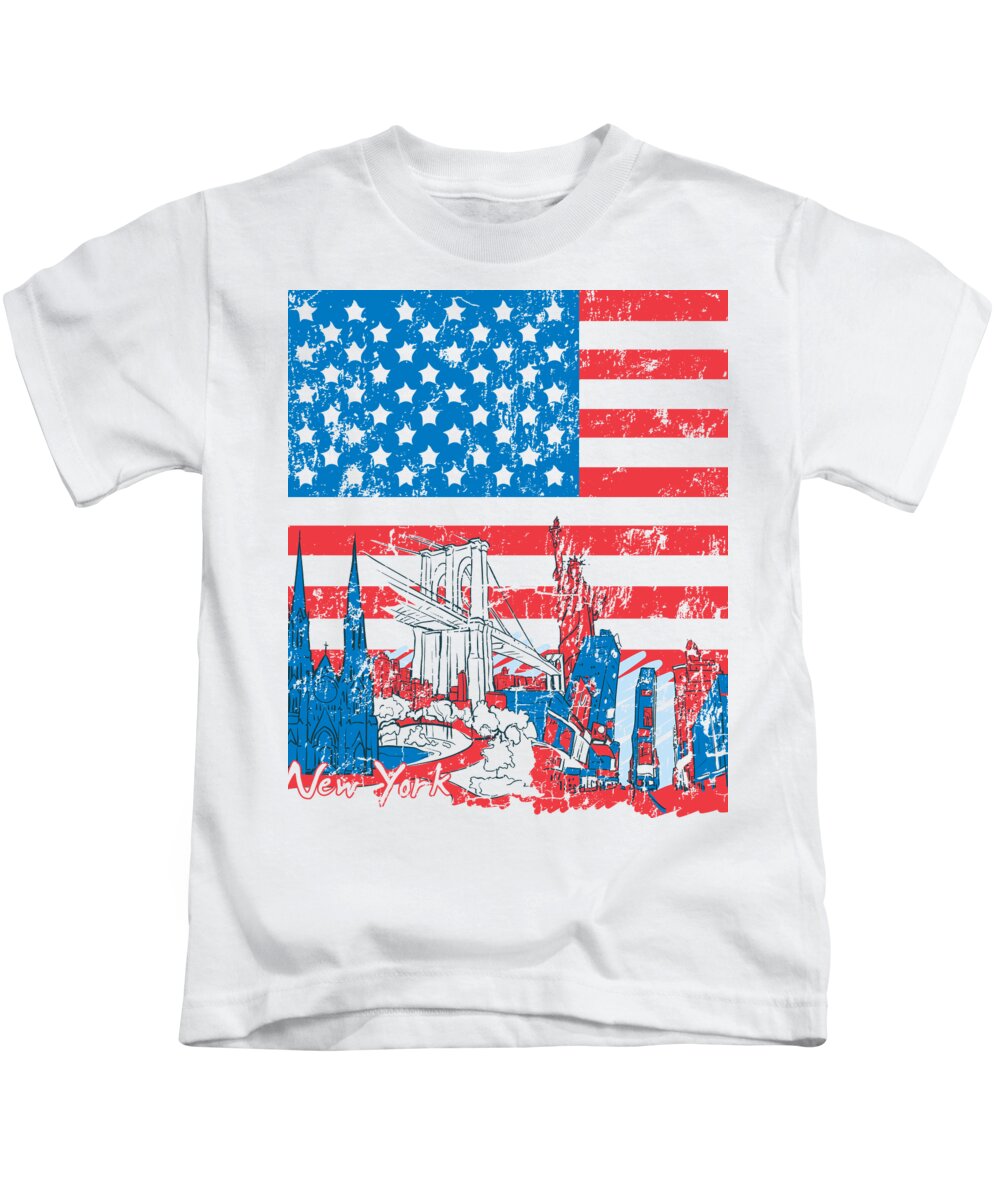  Brooklyn Surf Men's American Flag T-Shirt Marl Jersey