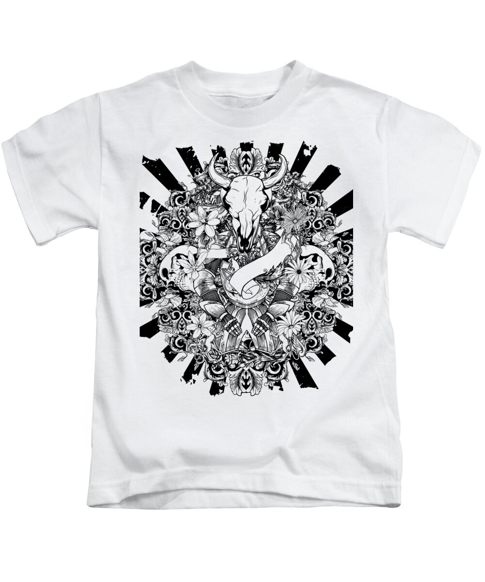 Skull Kids T-Shirt featuring the digital art Animal Skull by Jacob Zelazny