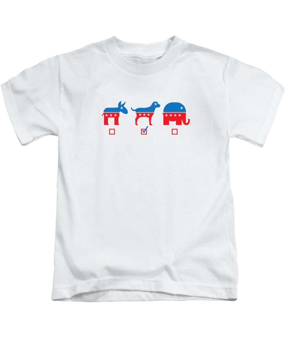 Voting Kids T-Shirt featuring the digital art Animals My Vote Dog Funny Political by Jacob Zelazny