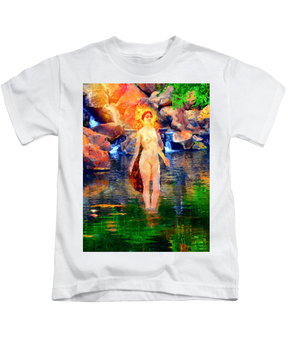 Landscape Kids T-Shirt featuring the painting Aphrodite by Trask Ferrero