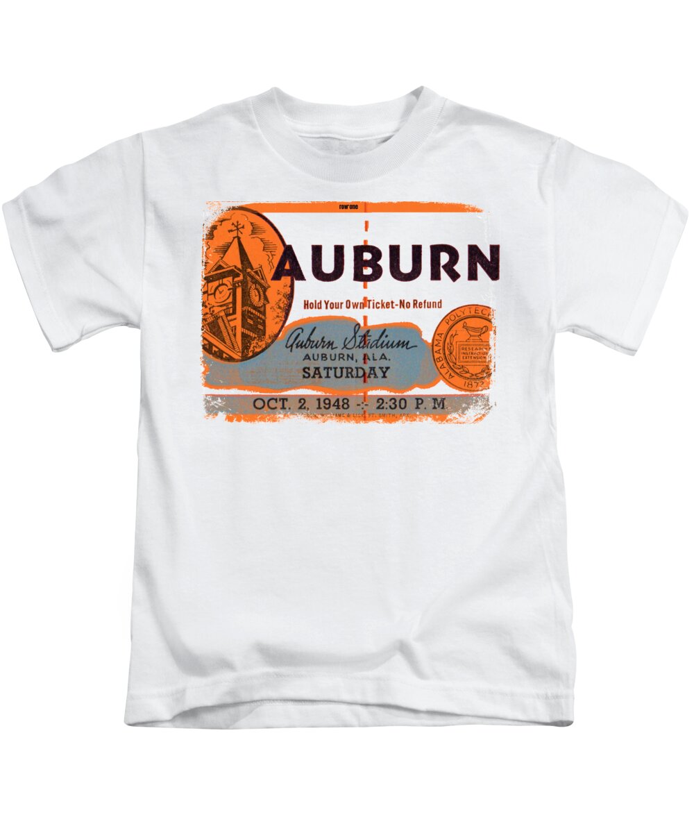 La Tech Kids T-Shirt featuring the mixed media 1948 Auburn vs. LA Tech by Row One Brand