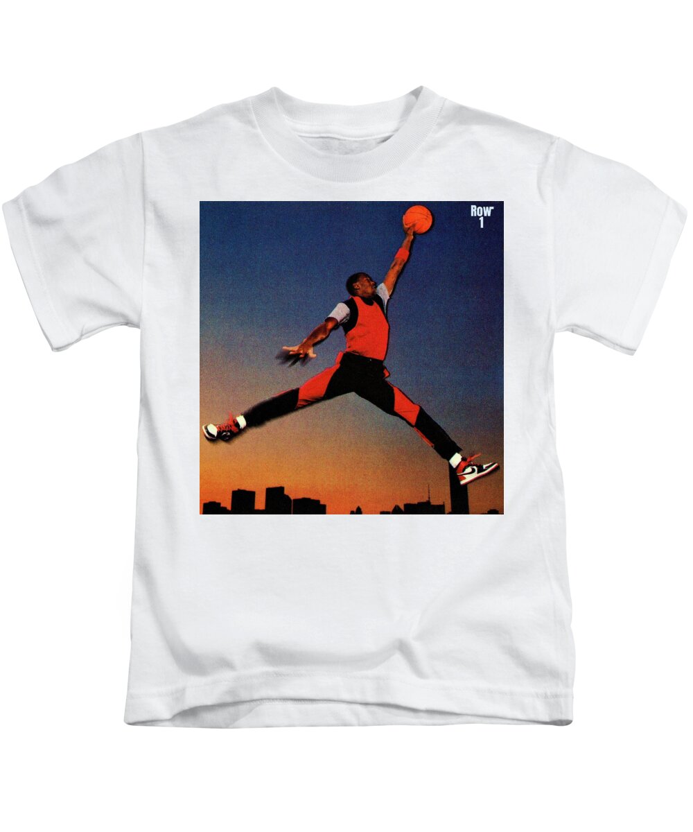 1985 Michael Jordan Rookie Promo Kids T-Shirt Row One Brand Fine Art America