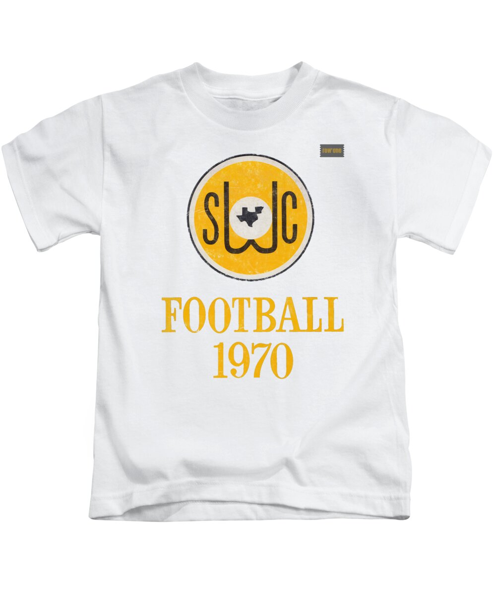 1970 Kids T-Shirt featuring the mixed media 1970 Southwest Conference Football Logo Art by Row One Brand