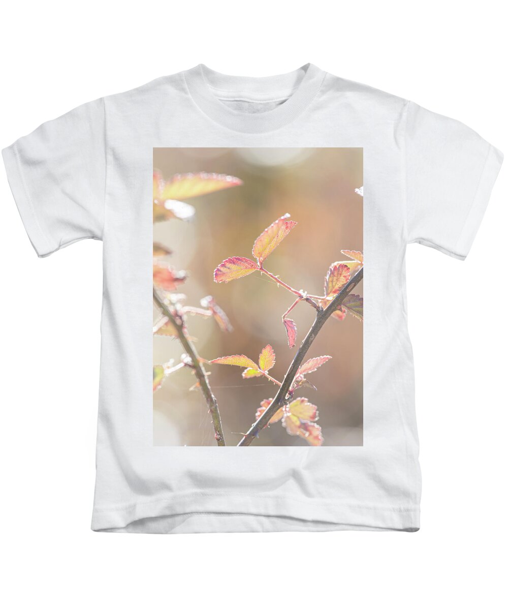Bramble Kids T-Shirt featuring the photograph Autumn Bramble Leaves by Karen Rispin