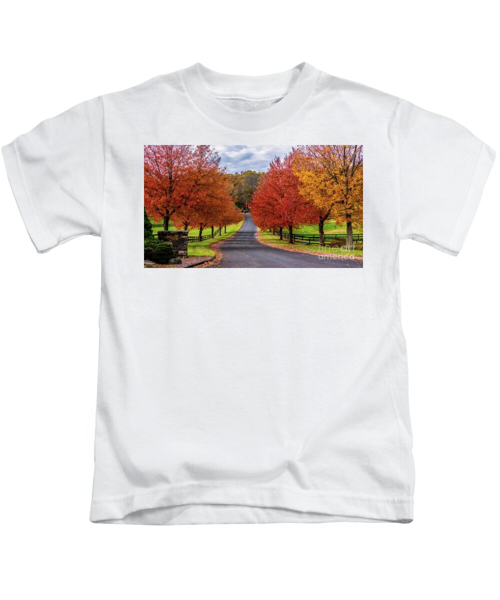 Autumn Kids T-Shirt featuring the photograph Autumn in Connecticut by New England Photography