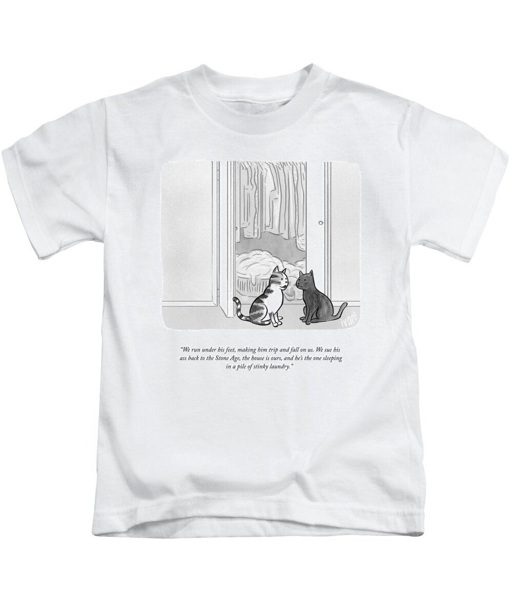 A25192 Kids T-Shirt featuring the drawing Back To The Stone Age by Ivan Ehlers