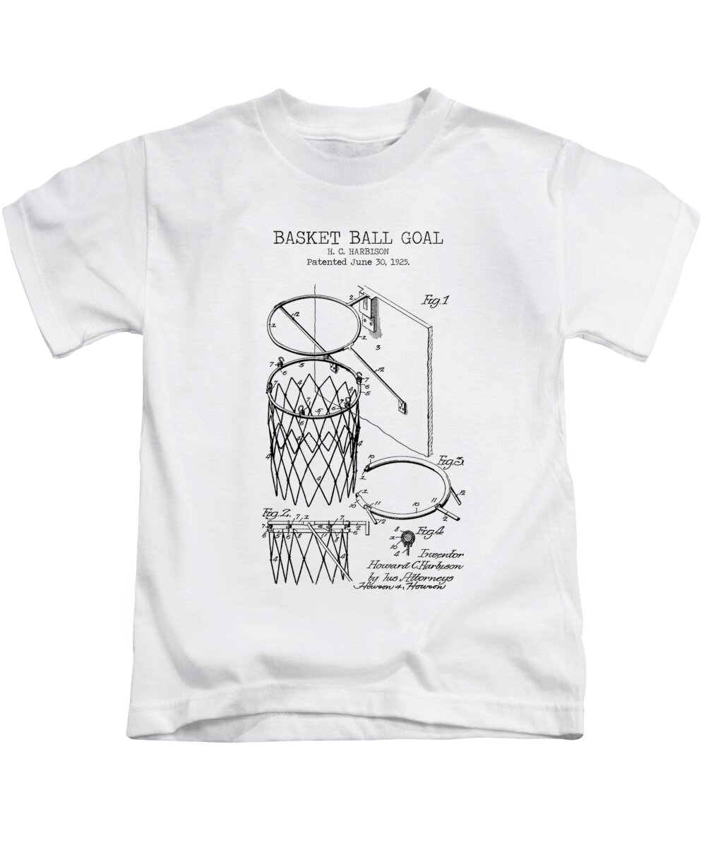 BASKETBALL GOAL patent Kids T-Shirt by Dennson Creative - Pixels