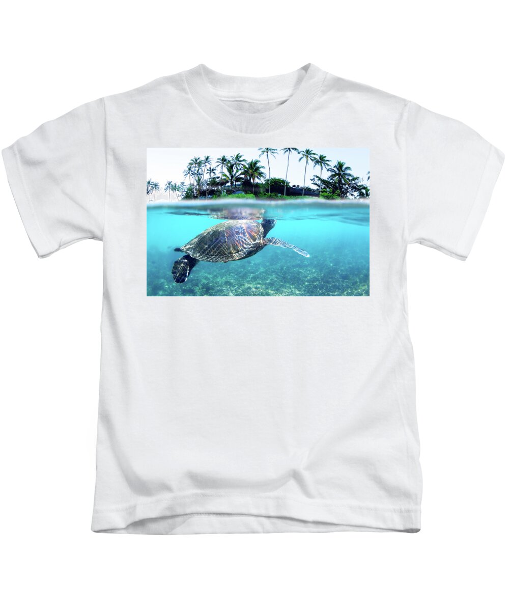  Sea Kids T-Shirt featuring the photograph Beneath The Palms by Sean Davey