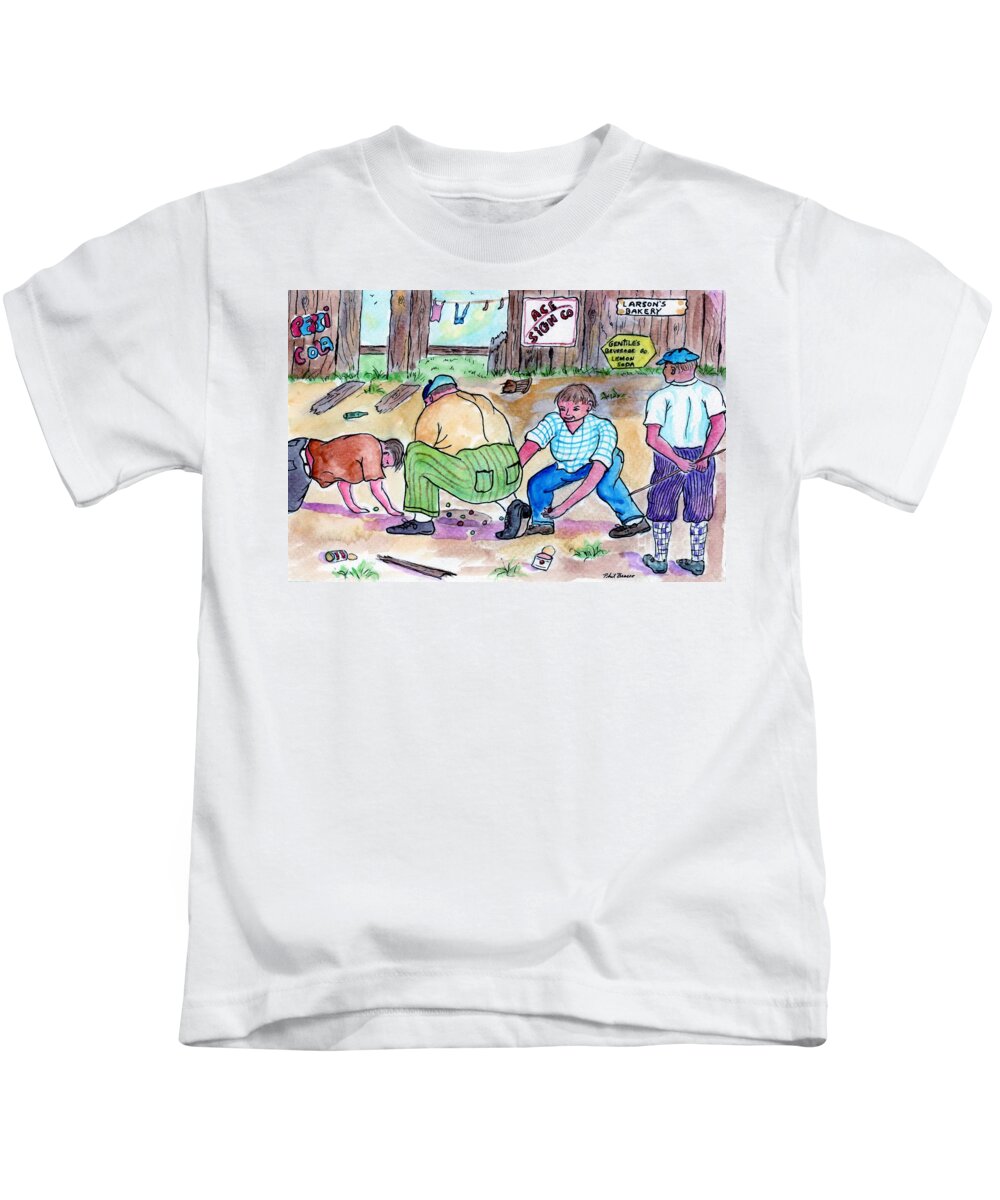 1940's Kids T-Shirt featuring the painting Big Marble Game by Philip And Robbie Bracco