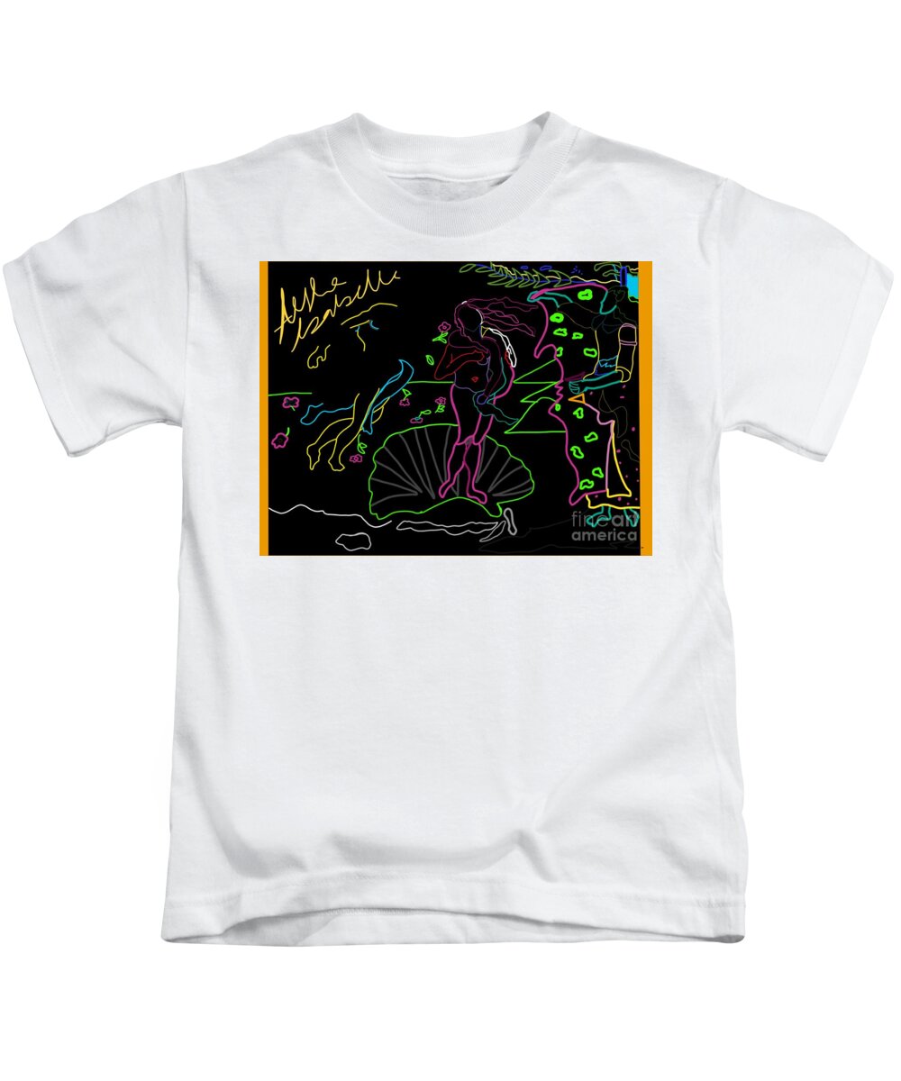 Birth Of Venus Kids T-Shirt featuring the digital art Birth of Venus in Progress by Aisha Isabelle