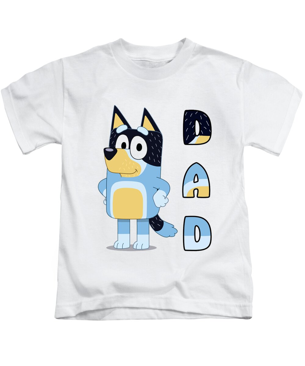 Bluey Kids T-Shirt by Kendrick Dicky - Pixels