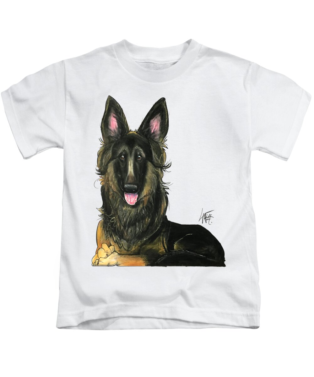 Dog Kids T-Shirt featuring the drawing Bristow 3764 by Canine Caricatures By John LaFree