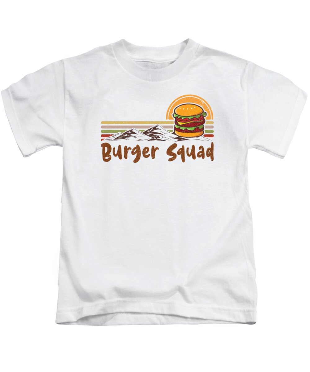 Burger Kids T-Shirt featuring the digital art Burger Squad Cheeseburger Burger by Toms Tee Store