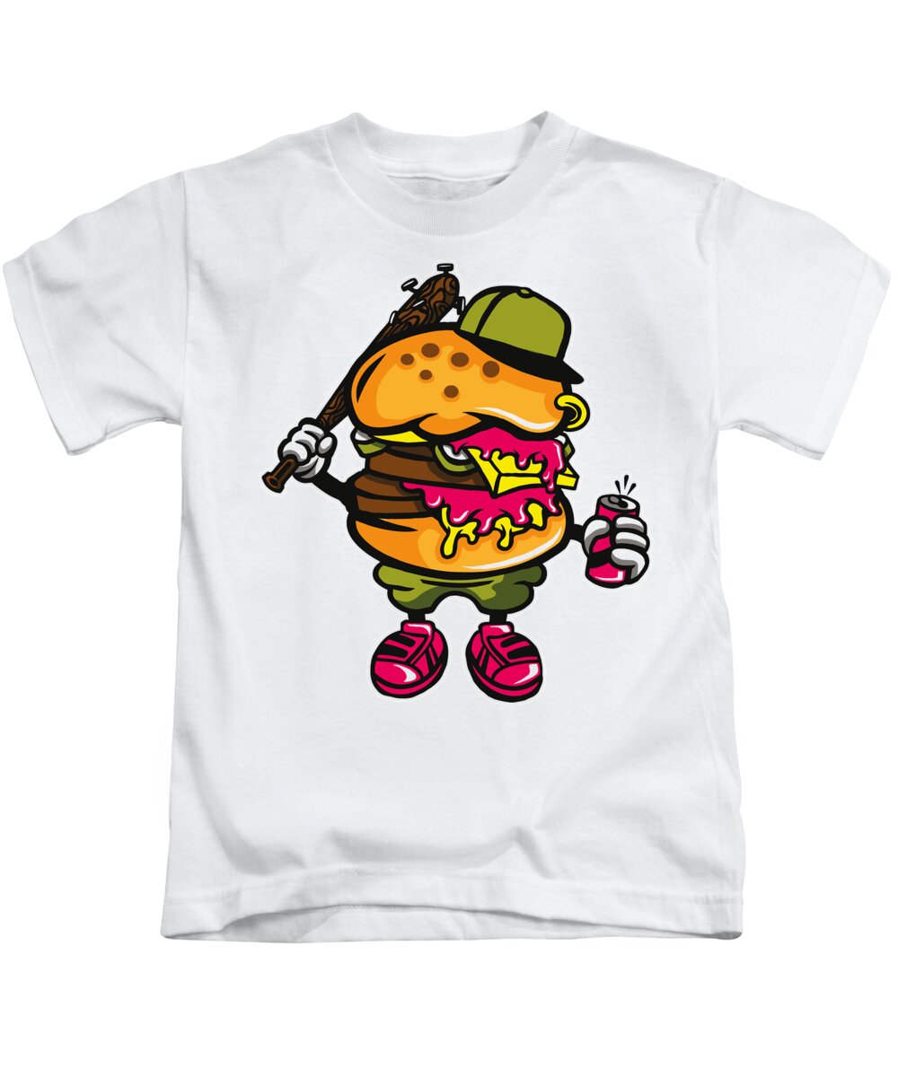 Burger Kids T-Shirt featuring the digital art Burger Vandal by Long Shot