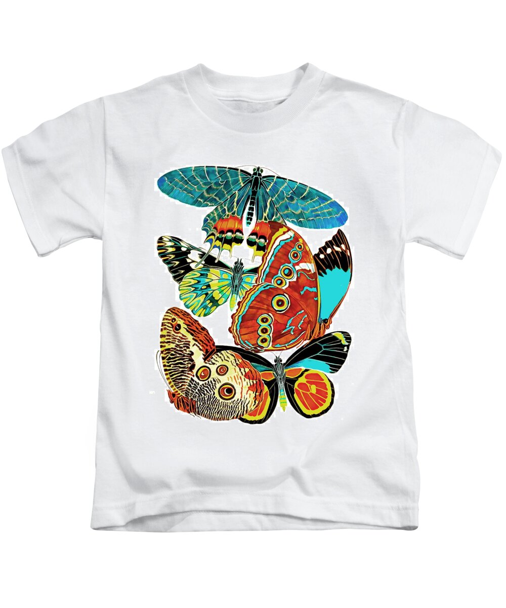 Butterfly Kids T-Shirt featuring the digital art Butterfly Specimens by Susan Hope Finley