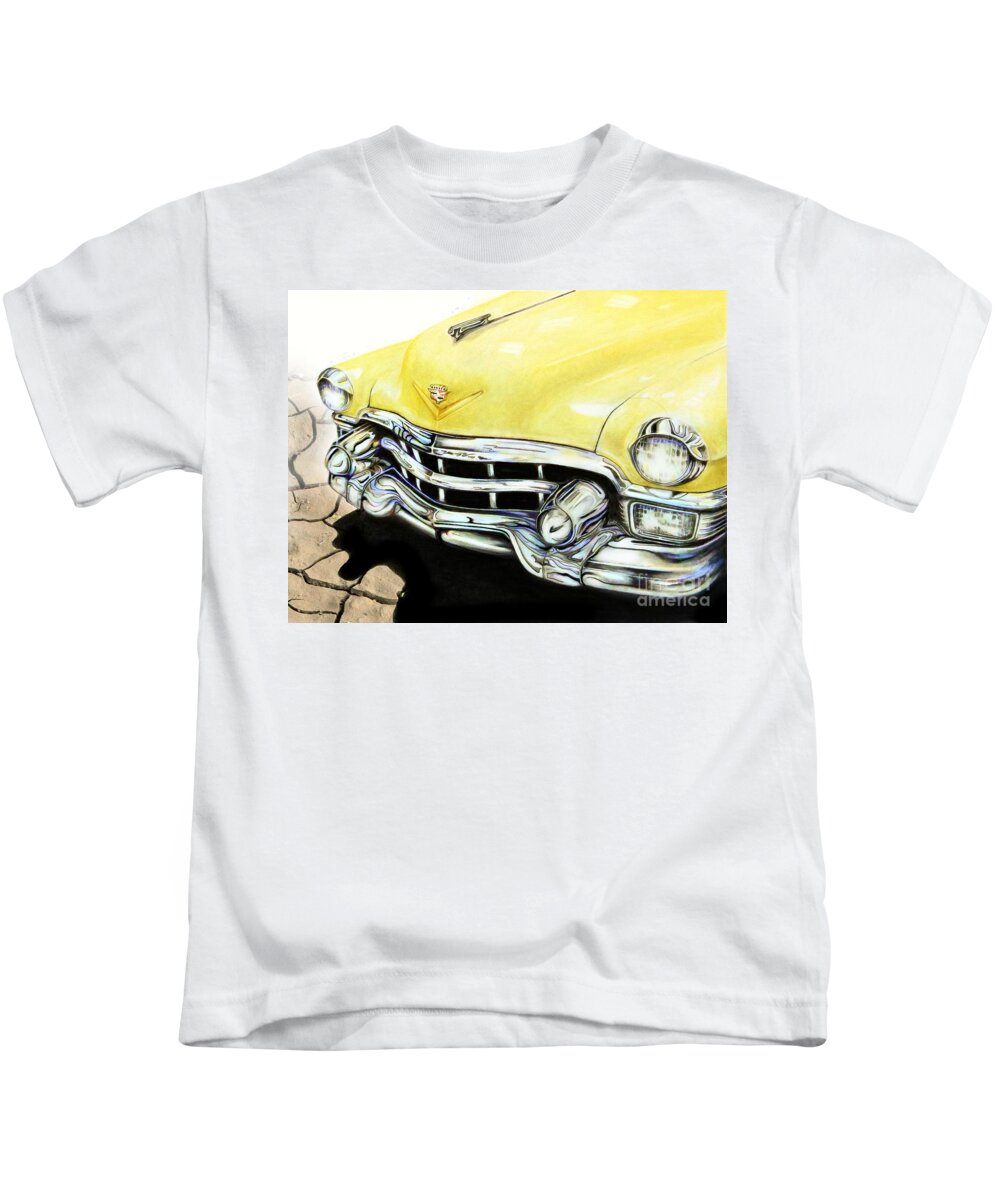 Automobile Kids T-Shirt featuring the drawing Caddy by David Neace CPX