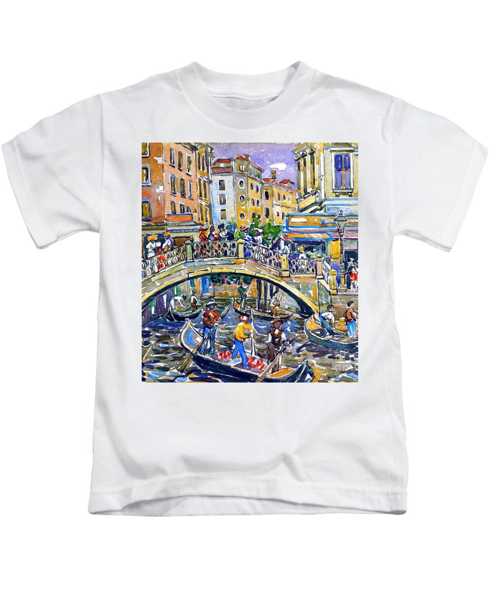 Maurice Prendergast Kids T-Shirt featuring the painting Canal, Venice by Maurice Prendergast